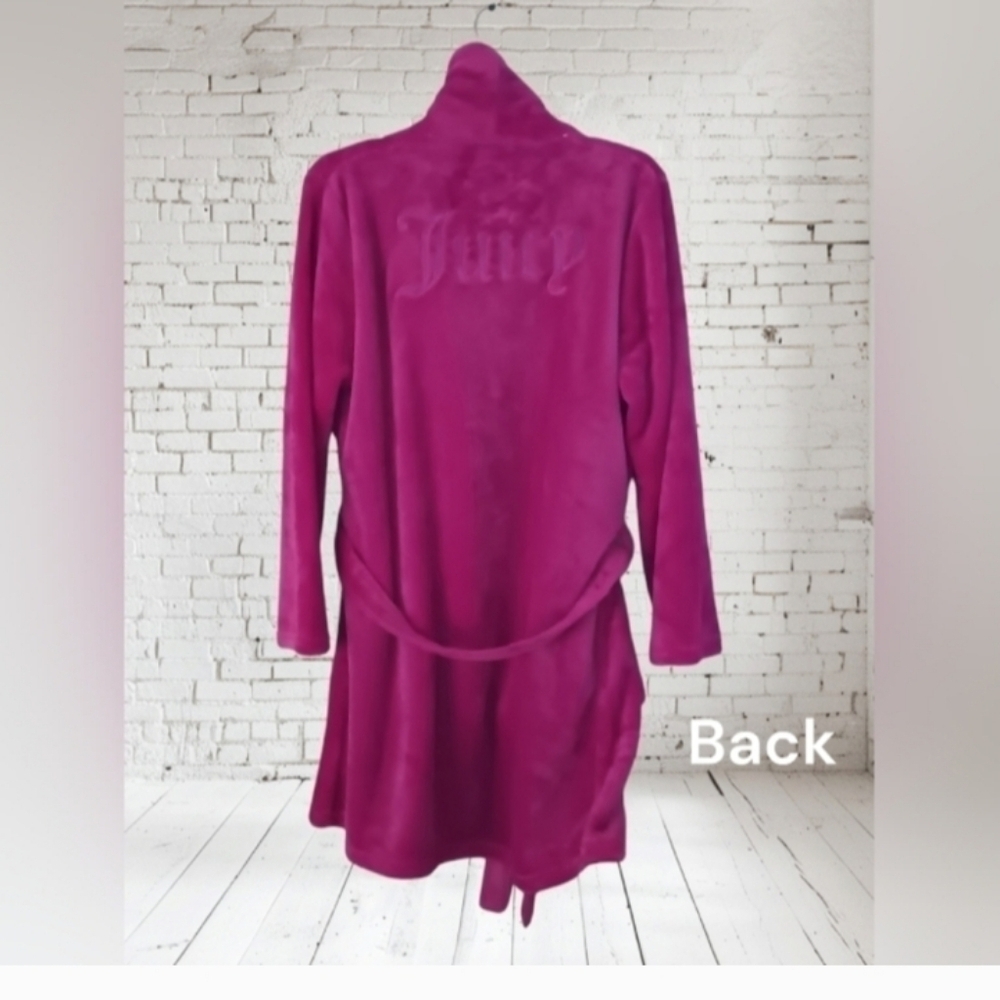 Juicy Couture Pink Plush Robe L/XL NWT - Picture 11 of 12